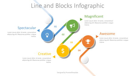 Bended Timeline Infographic Presentation Template, Master Slide