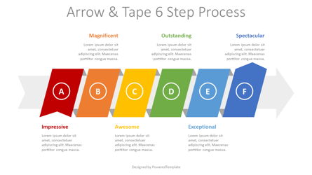 Process Arrow with 6 Options Presentation Template, Master Slide