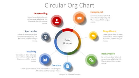 Circular Org Diagram Presentation Template, Master Slide