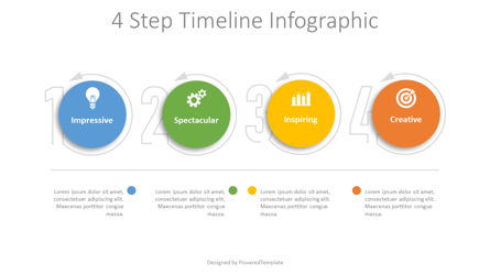 4 Step Timeline Infographic Presentation Template, Master Slide