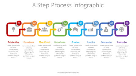 8 Step Process Infographic Presentation Template, Master Slide
