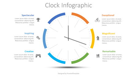 Clock Face Infographic Presentation Template, Master Slide