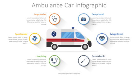 Ambulance Car Infographic Presentation Template, Master Slide