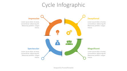 4 Step Cycle Infographic Presentation Template, Master Slide