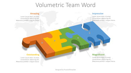Team Word Puzzle Pieces Presentation Template, Master Slide