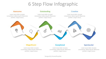 6 Step Flow Infographic Presentation Template, Master Slide