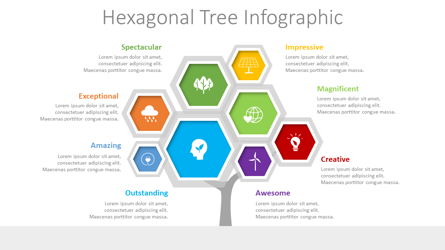 Hexagonal Tree Infographic Presentation Template, Master Slide