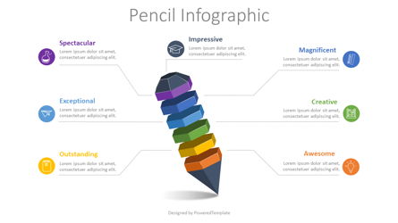 Layered Pencil Infographic Presentation Template, Master Slide