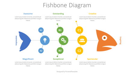Fishbone Diagram Concept Presentation Template, Master Slide