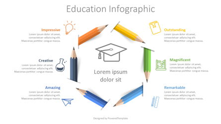 Colored Pencils Infographic Presentation Template, Master Slide