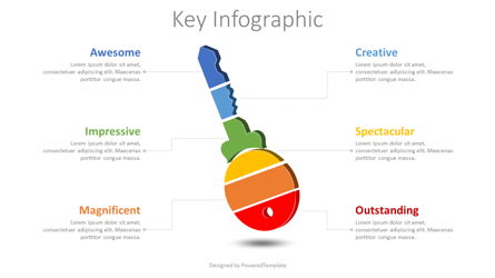 Key Divided Into 6 Parts Infographic Presentation Template, Master Slide