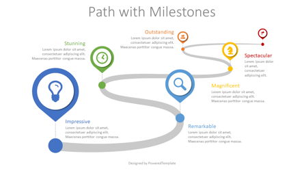 Path with Milestones Presentation Template, Master Slide