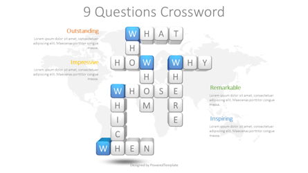 Question Words Crossword Presentation Template, Master Slide