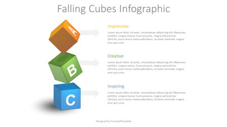 Falling Cubes Infographic Presentation Template, Master Slide