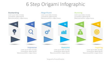 6 Step Origami Infographic Presentation Template, Master Slide