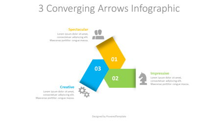 3 Converging Arrows Infographic Presentation Template, Master Slide