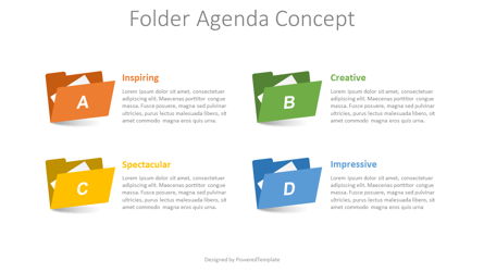 Folder Agenda Concept Presentation Template, Master Slide