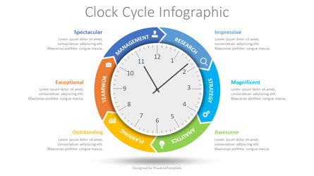 Clock Cycle Infographic Presentation Template, Master Slide