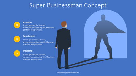Super Businessman Concept Presentation Template, Master Slide