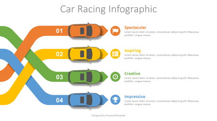 Car Racing Infographic Presentation Template, Master Slide
