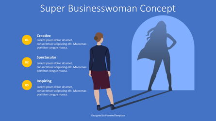 Super Businesswoman Concept Presentation Template, Master Slide