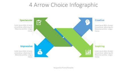 4 Arrow Choices Infographic Presentation Template, Master Slide