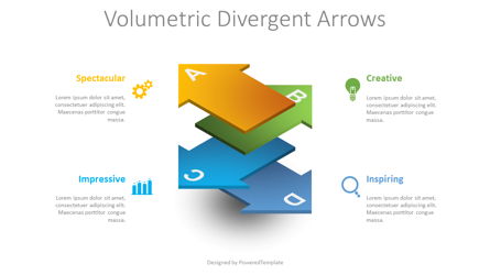 Volumetric Divergent Arrows Presentation Template, Master Slide