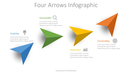 4 Colored Arrows Infographic Presentation Template, Master Slide