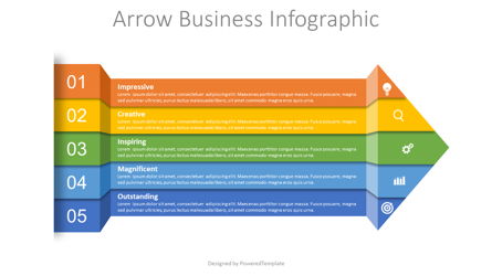 Arrow from Color Strips Infographic Presentation Template, Master Slide