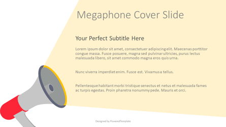 Megaphone Cover Slide Presentation Template, Master Slide