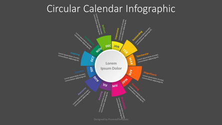 Circular Calendar Infographic for Presentations in PowerPoint, Google ...