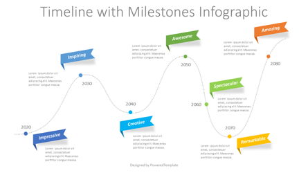 Timeline with Milestones Infographic Presentation Template, Master Slide