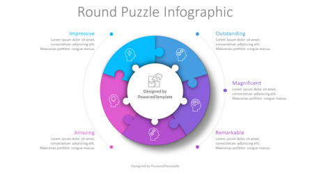 Round Puzzle Infographic Presentation Template, Master Slide