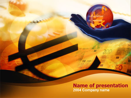 Yellow Colored Euro Currency Presentation Template, Master Slide