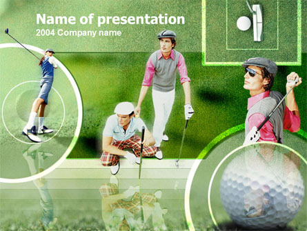 Golfers On The Field Presentation Template, Master Slide