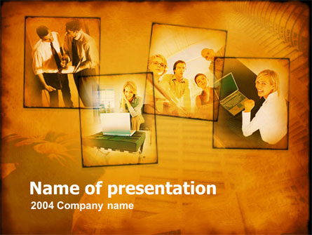 Young Team In Business Presentation Template, Master Slide