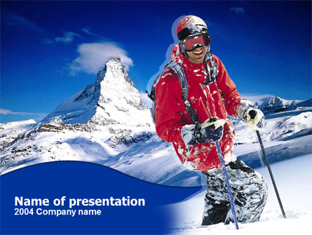 Mountain Skiing Presentation Template, Master Slide