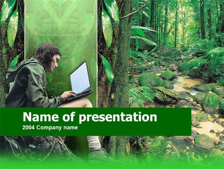 Laptop Outside Presentation Template, Master Slide
