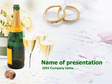 Wedding Rings And Champagne Presentation Template, Master Slide