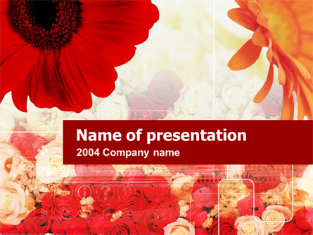 Red Flowers Presentation Template, Master Slide