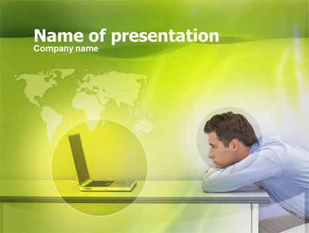 Man And Laptop Presentation Template, Master Slide