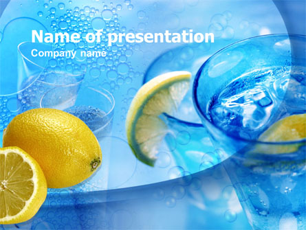 Mineral Water with Lemon Presentation Template, Master Slide