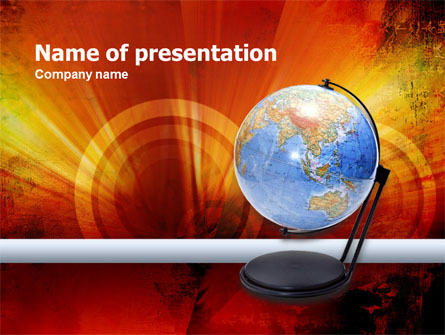 Globe On The Dark Red Presentation Template, Master Slide