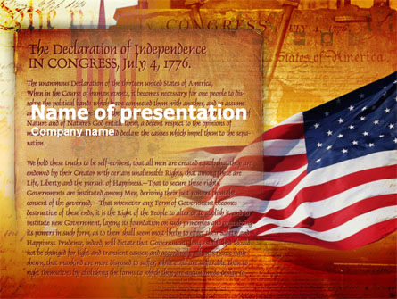 Declaration Of Independence Presentation Template, Master Slide