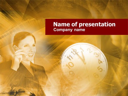 Business Lady Calling Presentation Template, Master Slide