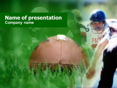 American Football In A Green Grass Presentation Template, Master Slide