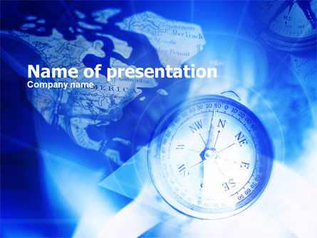 Compass On A Map Presentation Template, Master Slide