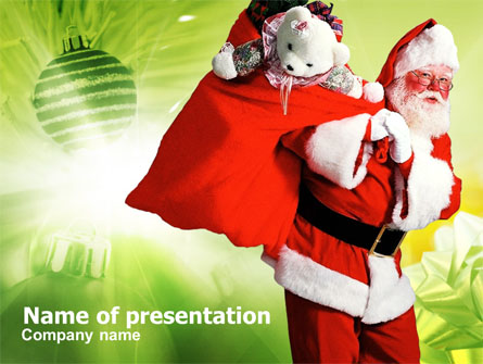 Santa Claus and Presents Bag Presentation Template, Master Slide