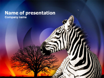 Zebra In Sunset Free Presentation Template, Master Slide