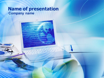 Business Laptop Presentation Template, Master Slide